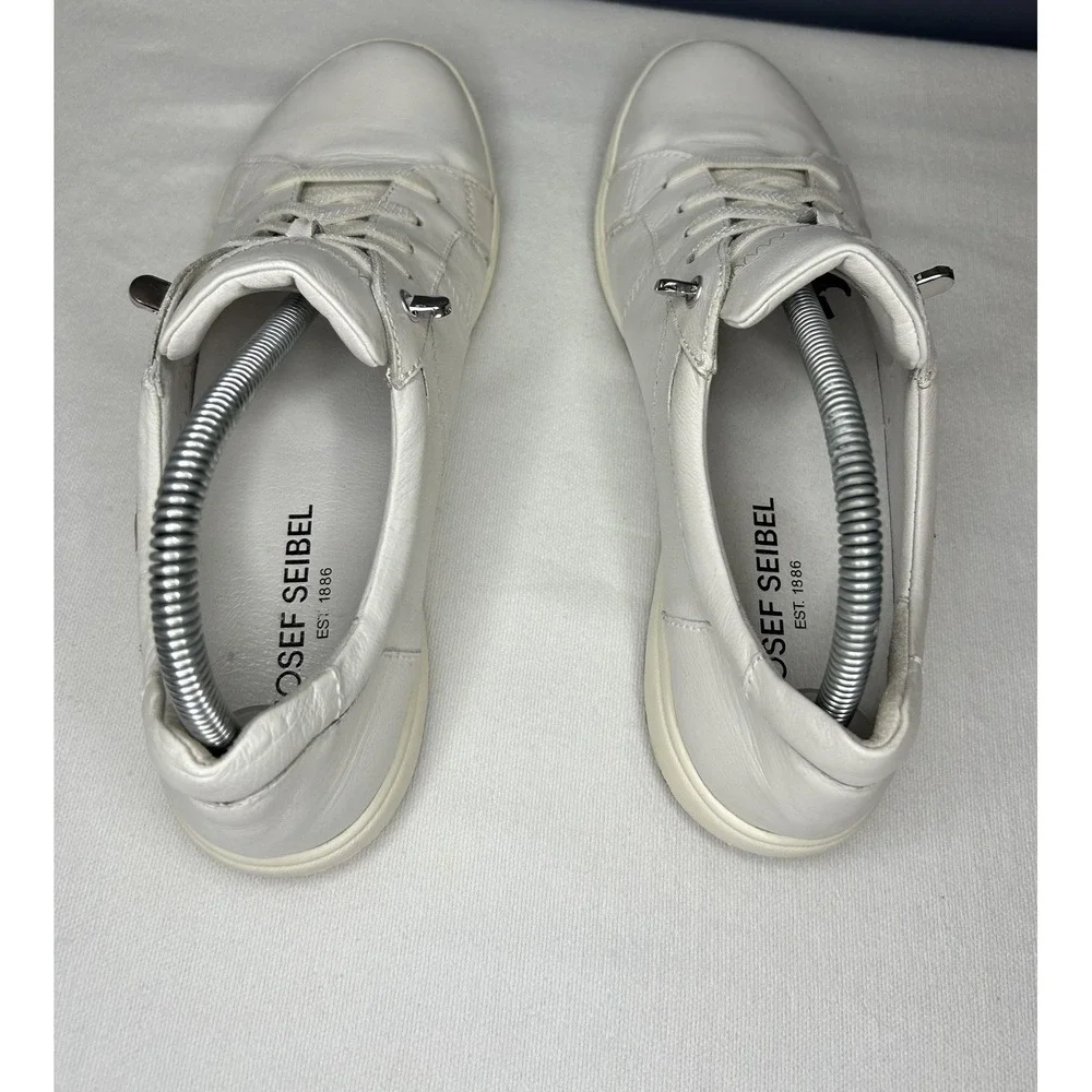 Josef Seibel 67701 Caren Shoes Women 10 41 White Leather Lace Up Comfort Sneaker